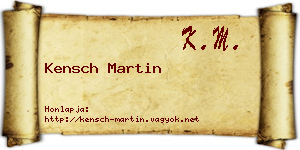 Kensch Martin névjegykártya