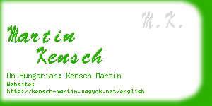 martin kensch business card
